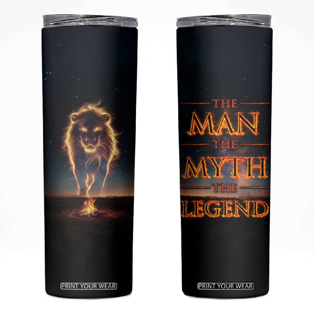 Gifts For Dad Skinny Tumbler The Man The Myth The Legend Strong Lion TB09 Night Print Your Wear