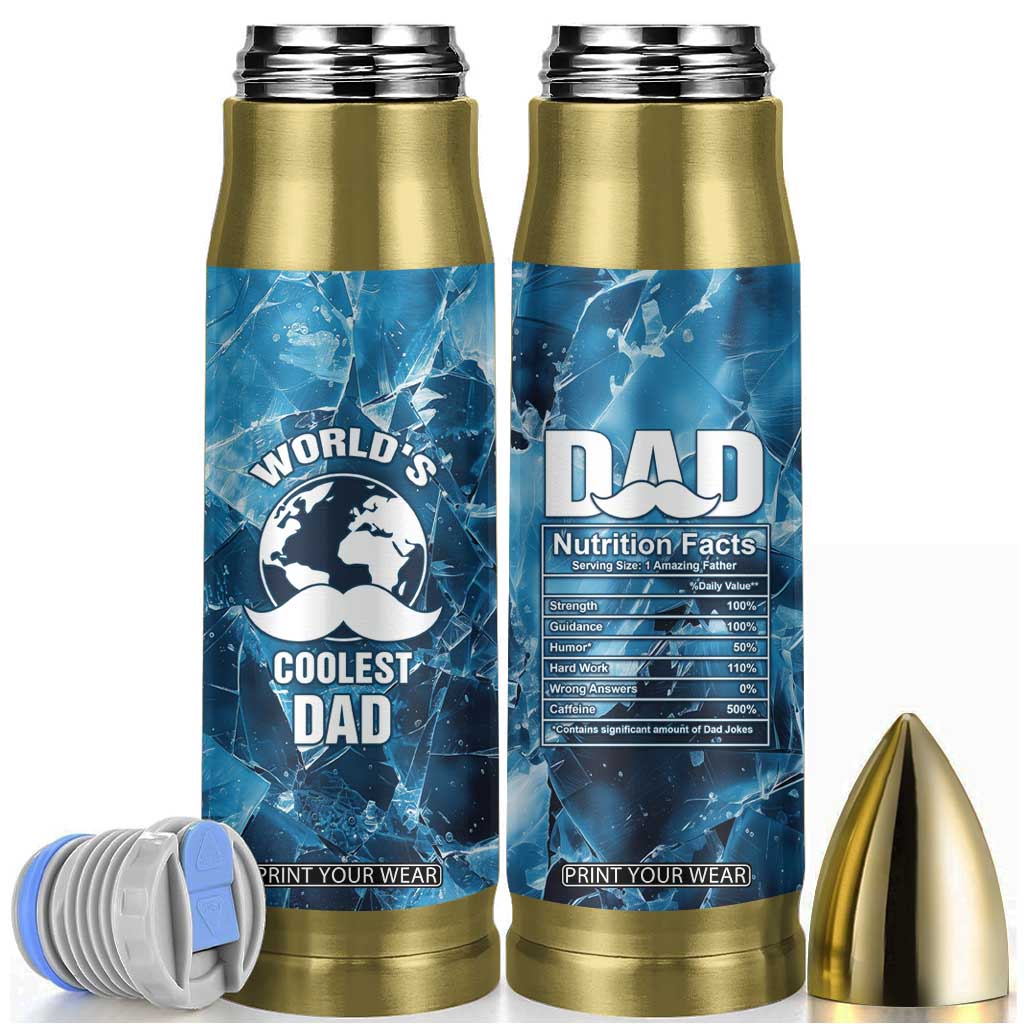 Gifts For Dad Bullet Tumbler World's Coolest Dad No.1 Dad TB09 Ice Blue Print Your Wear