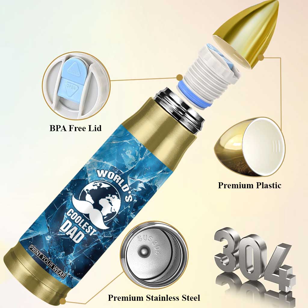 Gifts For Dad Bullet Tumbler World's Coolest Dad No.1 Dad TB09 Print Your Wear