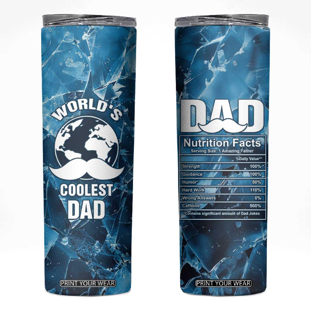 Gifts For Dad Skinny Tumbler World's Coolest Dad No.1 Dad TB09 Ice Blue Print Your Wear