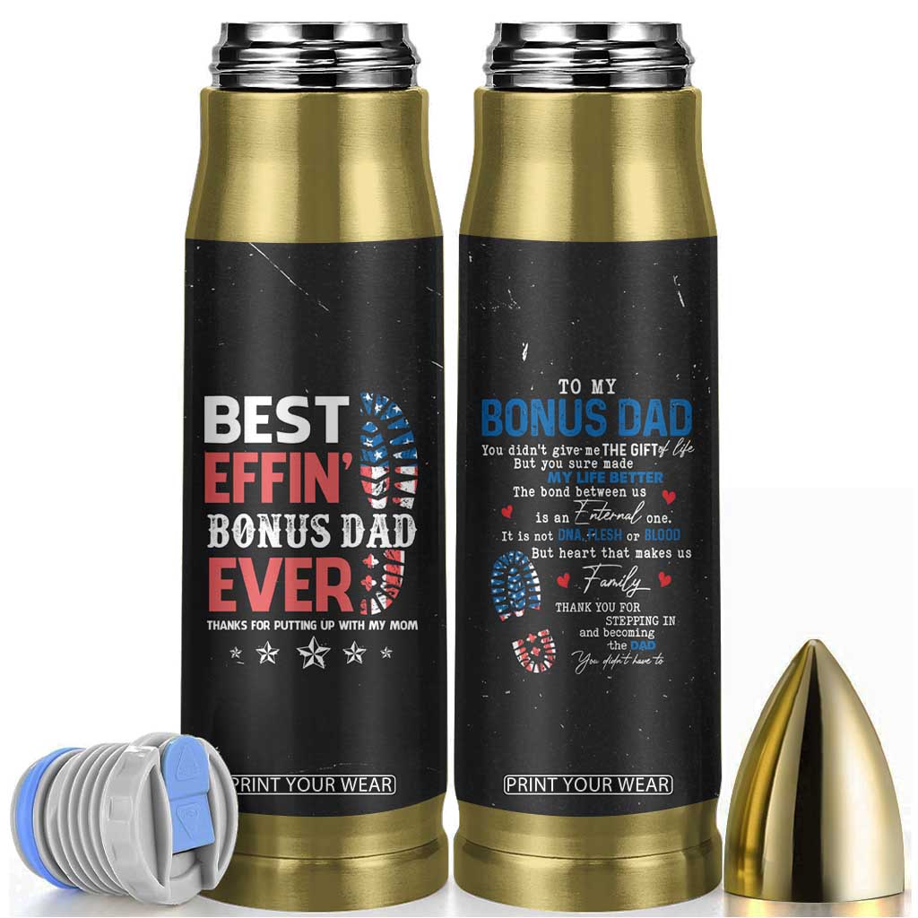 Gifts For Bonus Dad Bullet Tumbler Best Effin' Bonus Dad Ever Thank You Step Dad TB09 Black Print Your Wear