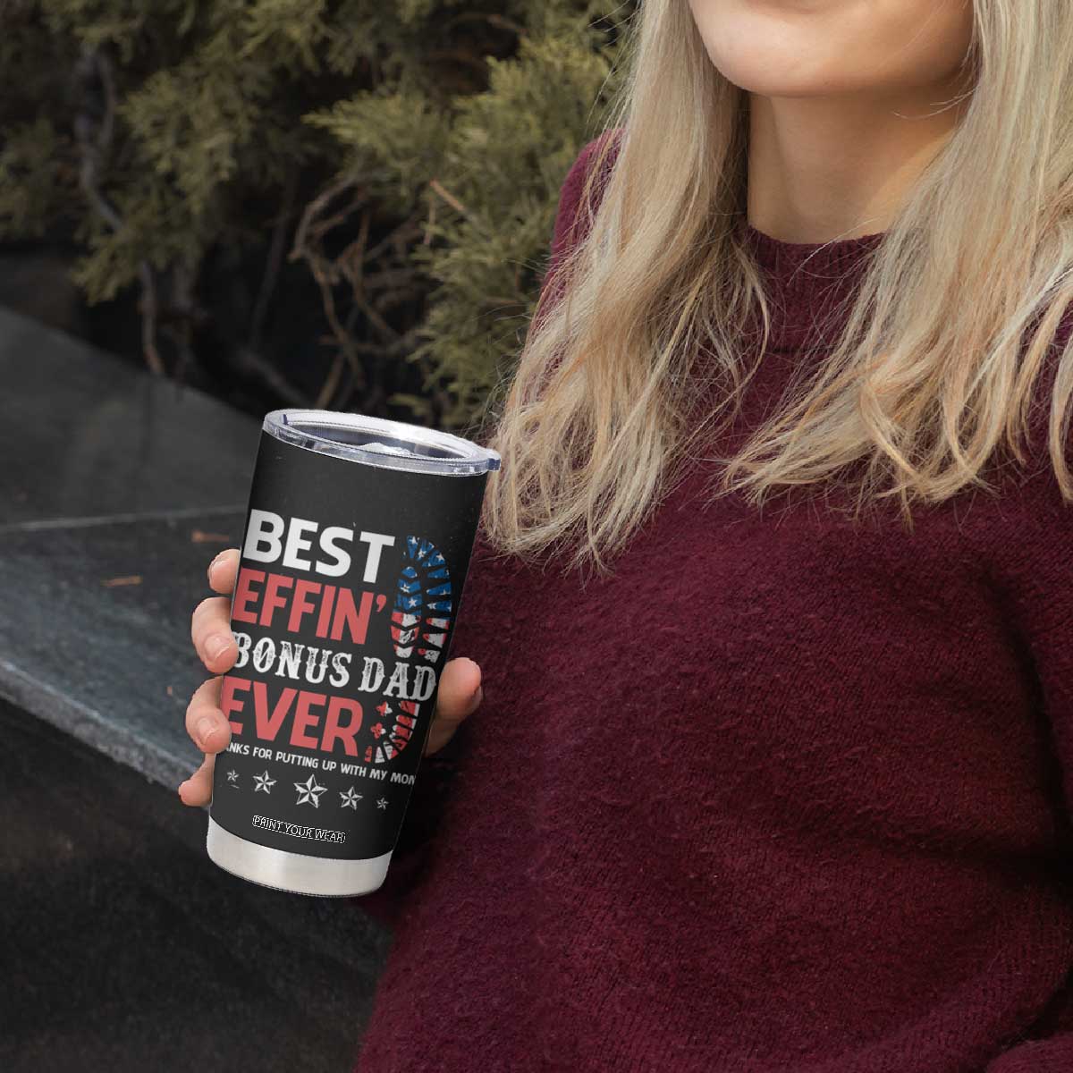 Gifts For Bonus Dad Tumbler Cup Best Effin' Bonus Dad Ever Thank You Step Dad TB09 Print Your Wear