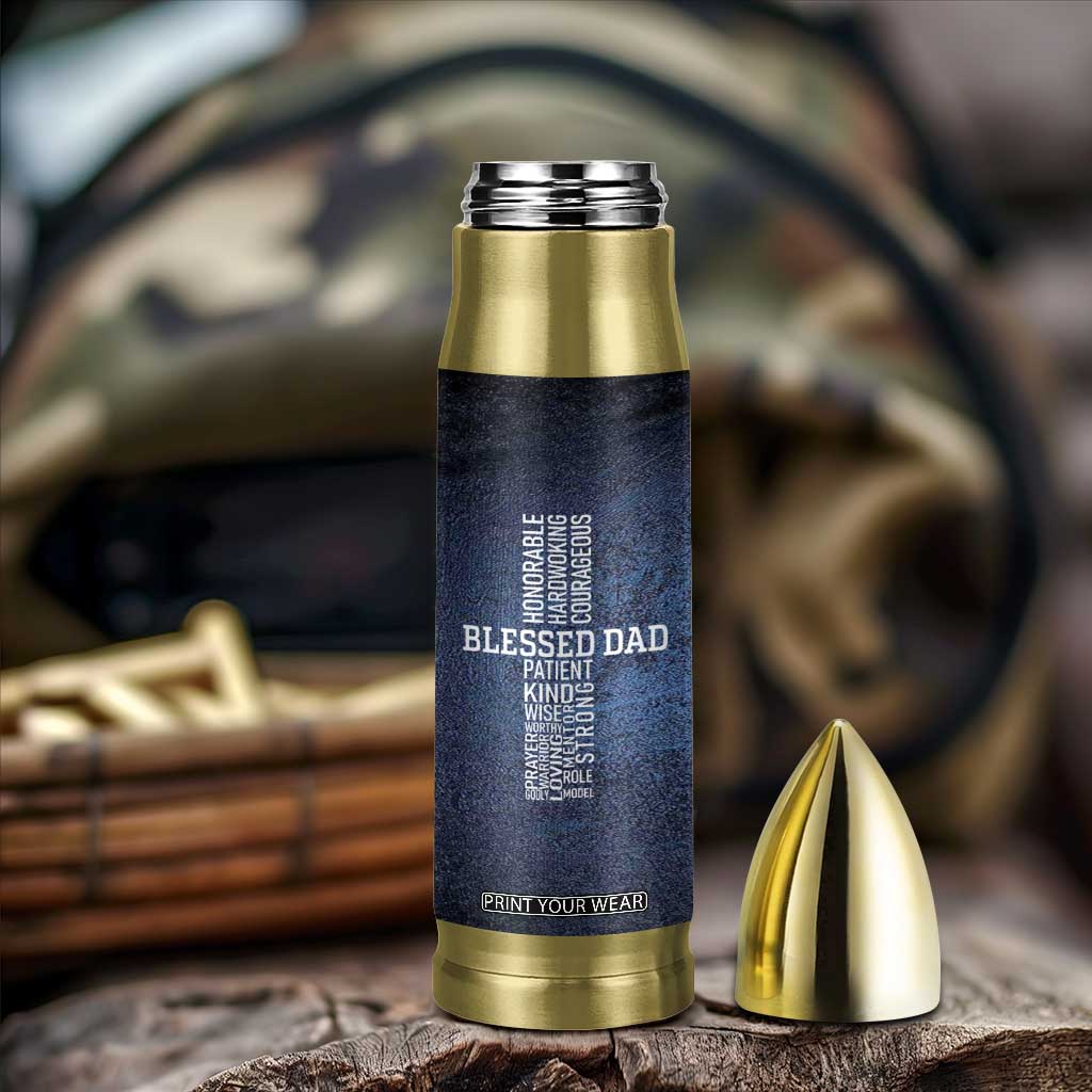 Blessed Dad Christian Bullet Tumbler Christ Cross Patriotic American Flag TB09 Print Your Wear