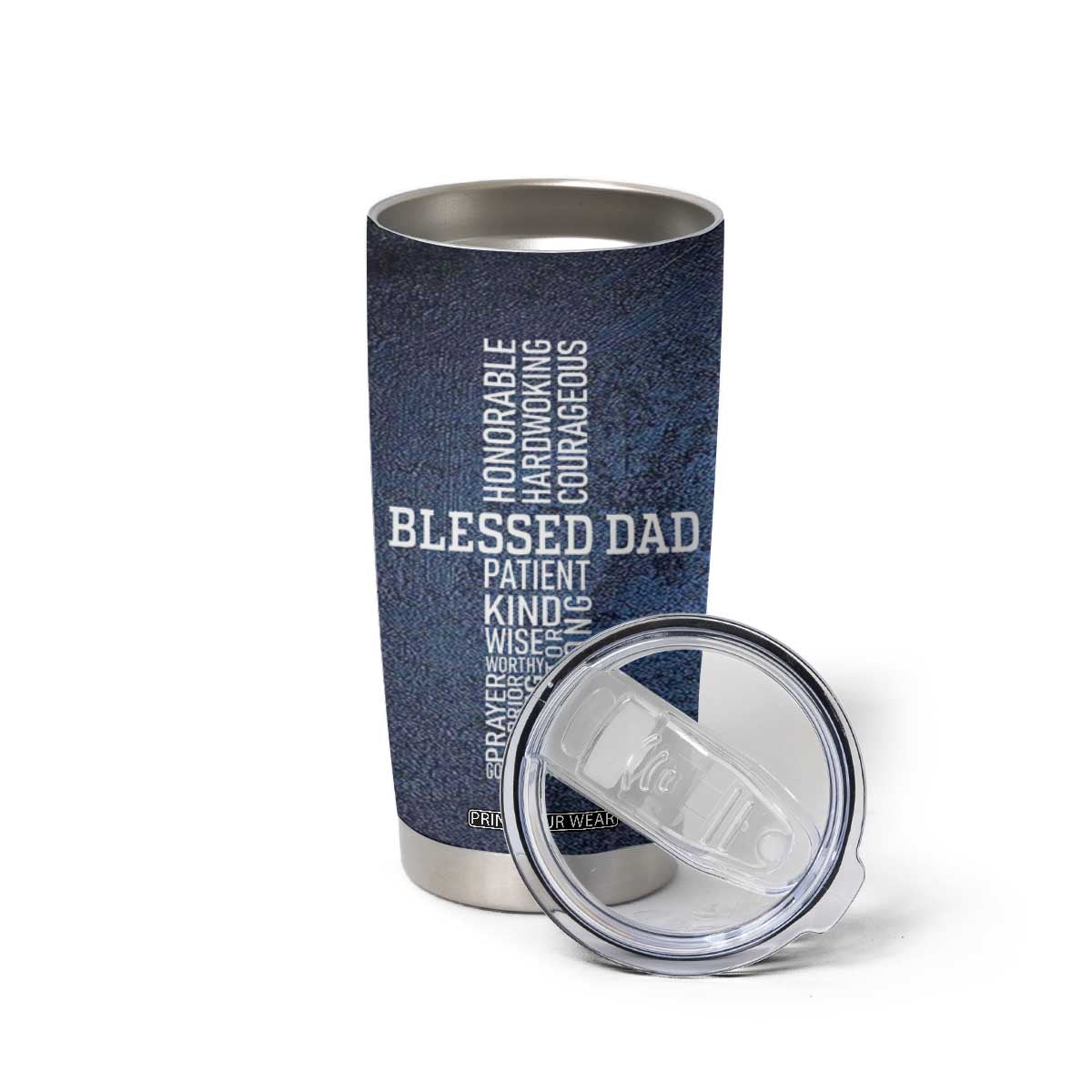 Blessed Dad Christian Tumbler Cup Christ Cross Patriotic American Flag TB09 Print Your Wear