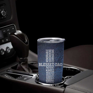 Blessed Dad Christian Tumbler Cup Christ Cross Patriotic American Flag TB09 Print Your Wear