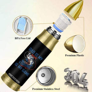 Fishing Dad Bullet Tumbler Papa Is My Name Fishing Is My Game TB09 Print Your Wear