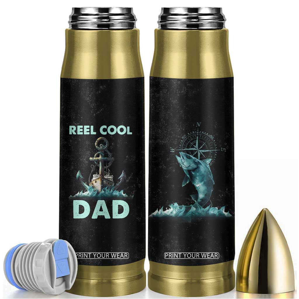 Gifts For Fishing Dad Bullet Tumbler Reel Cool Dad TB09 Black Print Your Wear