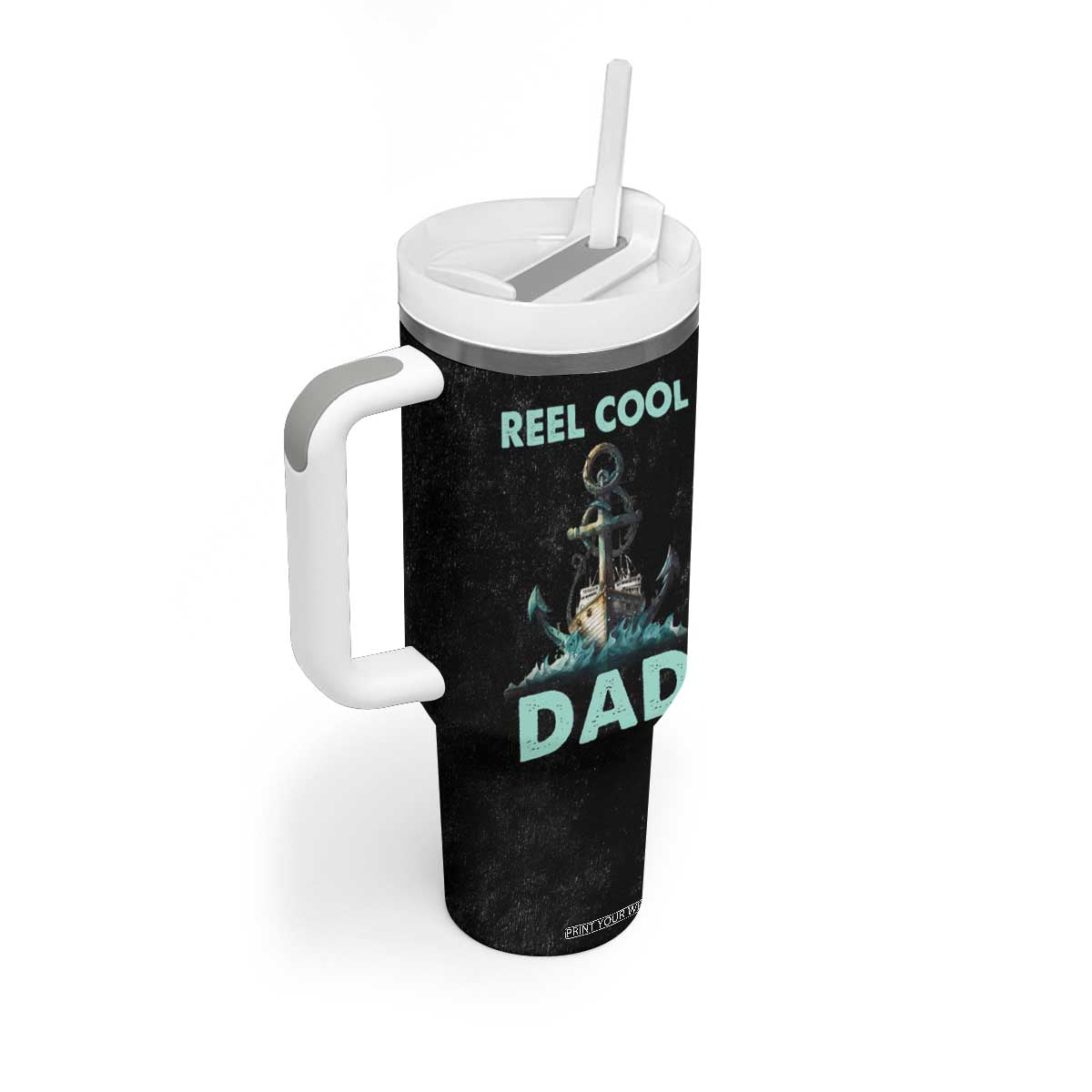 Gifts For Fishing Dad Tumbler With Handle Reel Cool Dad TB09 Print Your Wear