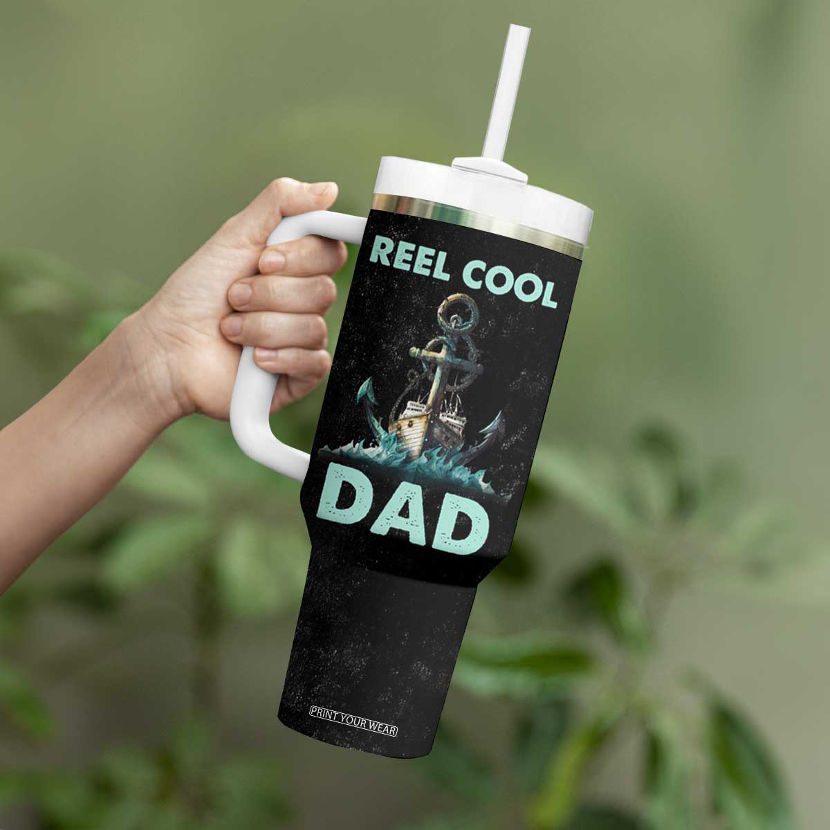 Gifts For Fishing Dad Tumbler With Handle Reel Cool Dad TB09 Print Your Wear