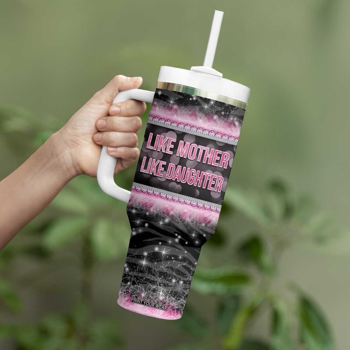 Gifts For Mom Tumbler With Handle Like Mother Like Daughter Slay Mom TB09 Print Your Wear