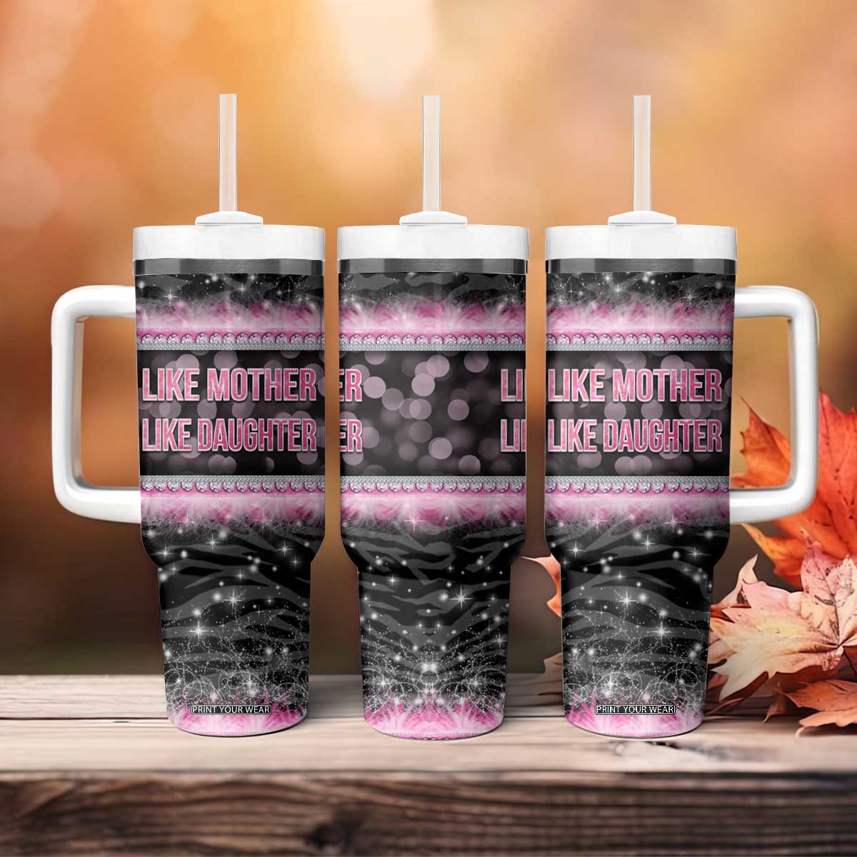 Gifts For Mom Tumbler With Handle Like Mother Like Daughter Slay Mom TB09 Print Your Wear