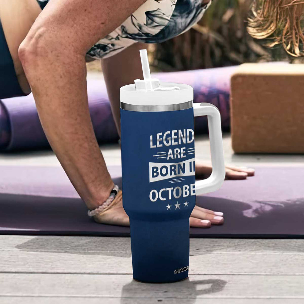 Funny Birthday Gifts For Men Tumbler With Handle Legends Are Born In October TB09 Print Your Wear