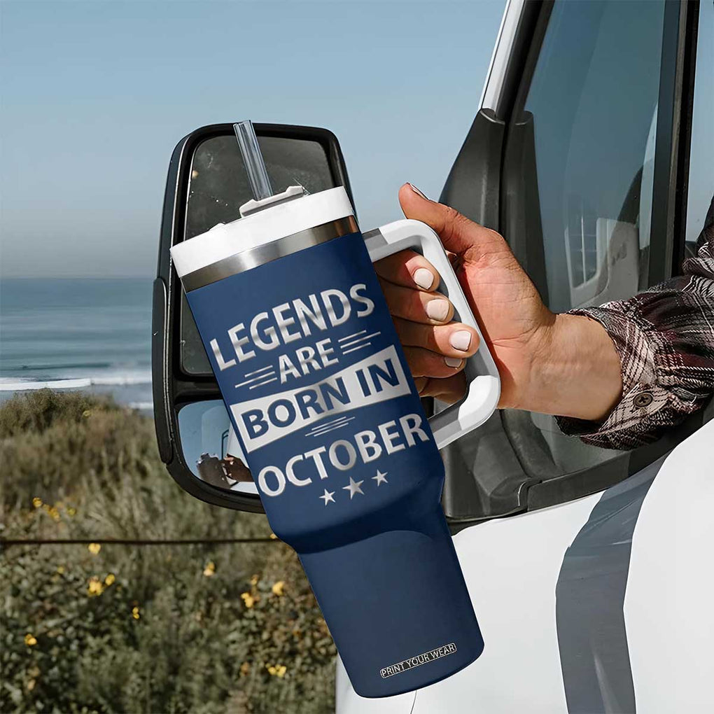 Funny Birthday Gifts For Men Tumbler With Handle Legends Are Born In October TB09 Print Your Wear