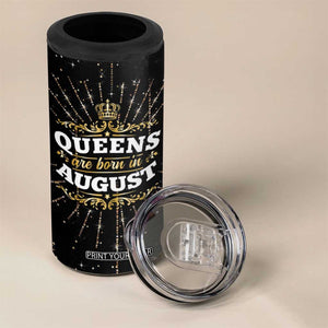 Birthday Gifts For Women 4 in 1 Can Cooler Tumbler Queens Are Born In August TB09 Print Your Wear