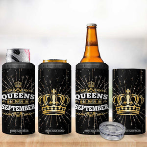 Birthday Gifts For Women 4 in 1 Can Cooler Tumbler Queens Are Born In September TB09 Print Your Wear