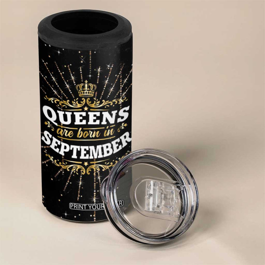 Birthday Gifts For Women 4 in 1 Can Cooler Tumbler Queens Are Born In September TB09 Print Your Wear