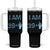 Funny Birthday Gifts Tumbler With Handle I Am 39 Plus One Middle Finger Xray Skeleton TB09 One Size: 40 oz Black Print Your Wear