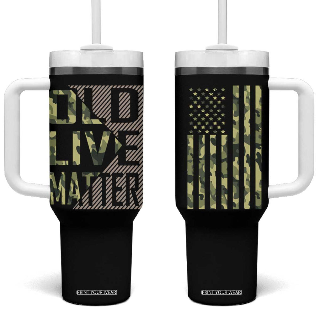 Gifts For Old Men Tumbler With Handle Old Lives Matter Camo Funny Birthday Gift TB09 One Size: 40 oz Black Print Your Wear