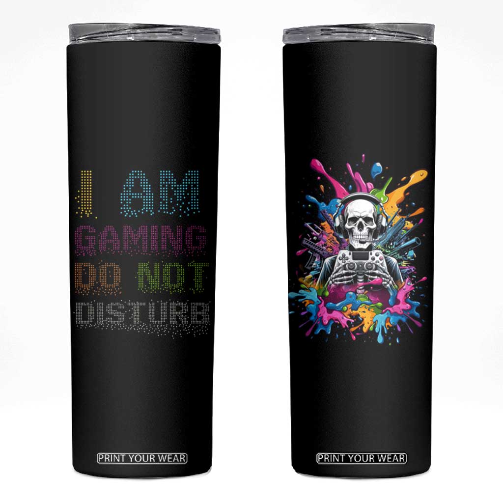 Funny Gamer Skinny Tumbler I Am Gaming Do Not Disturb TB09 Black Print Your Wear