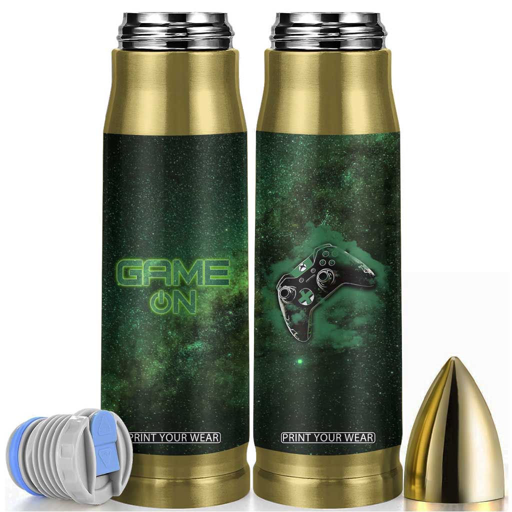 Funny Gamer Bullet Tumbler Gamer Mode On Gifts For Teenage Boys Men TB09 Green Galaxy Print Your Wear