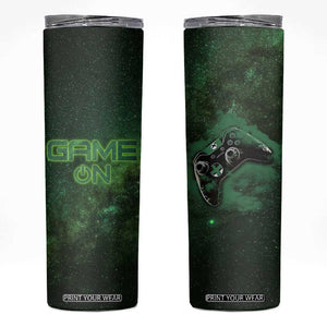 Funny Gamer Skinny Tumbler Gamer Mode On Gifts For Teenage Boys Men TB09 Green Galaxy Print Your Wear