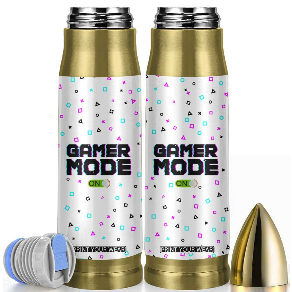 Gifts For Gamer Bullet Tumbler Gamer Mode On Gaming Teenage Boys Men TB09 White Print Your Wear
