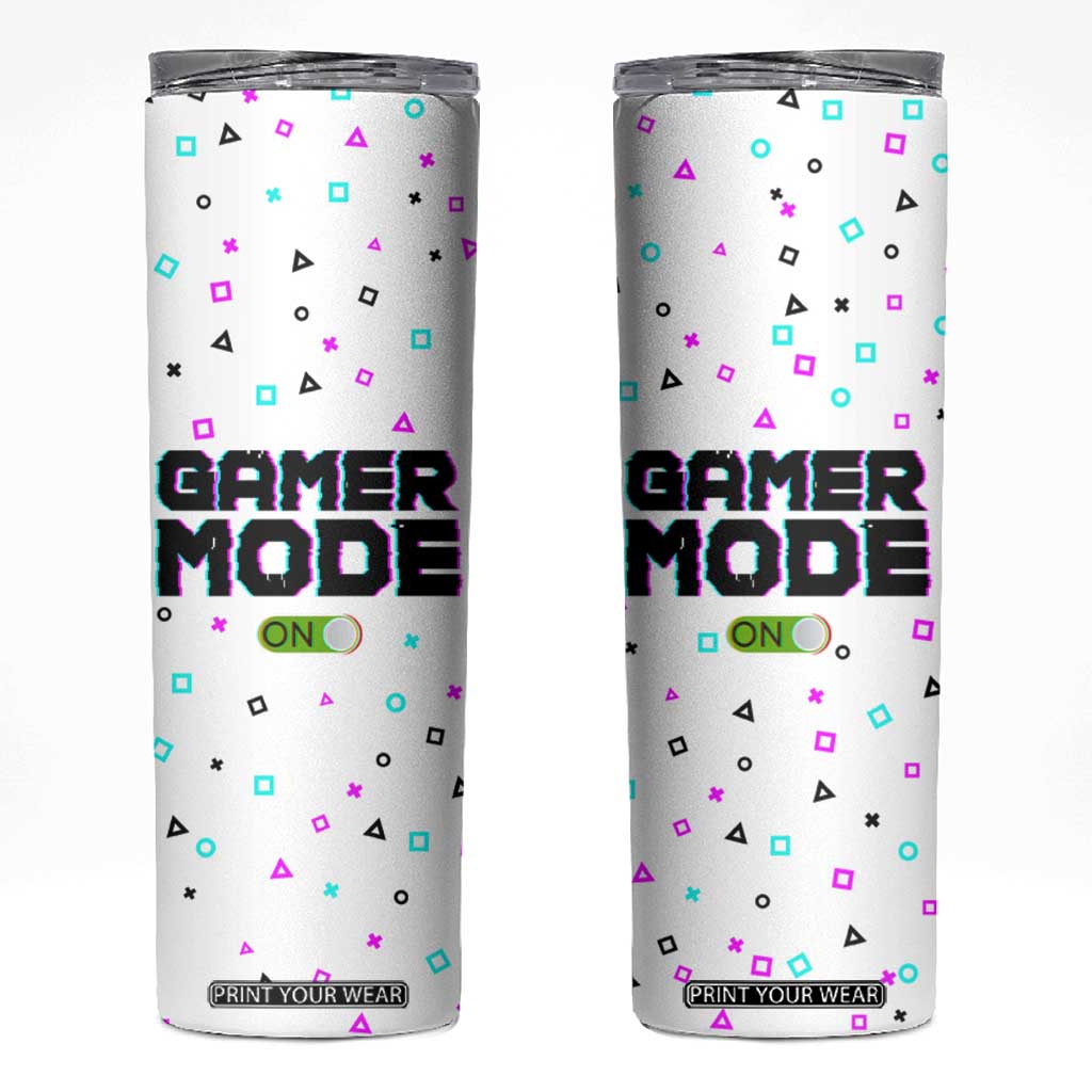 Gifts For Gamer Skinny Tumbler Gamer Mode On Gaming Teenage Boys Men TB09 White Print Your Wear