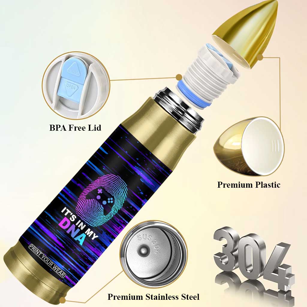 Funny Gamer Bullet Tumbler Gaming Is My DNA TB09 Print Your Wear