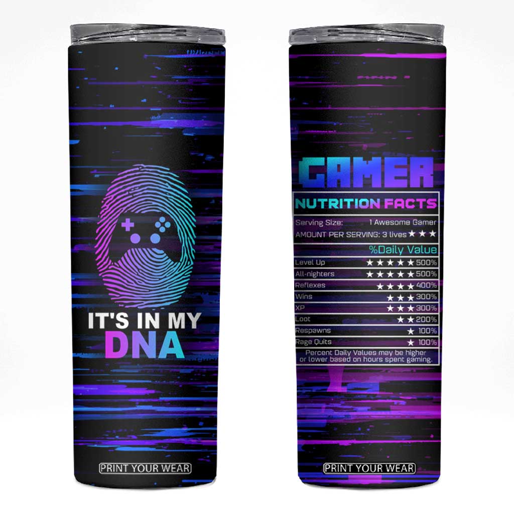 Funny Gamer Skinny Tumbler Gaming Is My DNA TB09 Wave Interference Print Your Wear