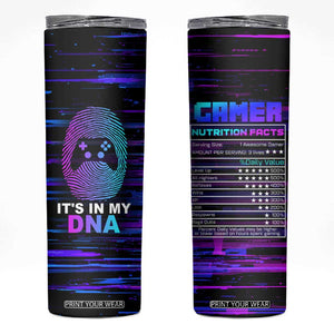Funny Gamer Skinny Tumbler Gaming Is My DNA TB09 Wave Interference Print Your Wear