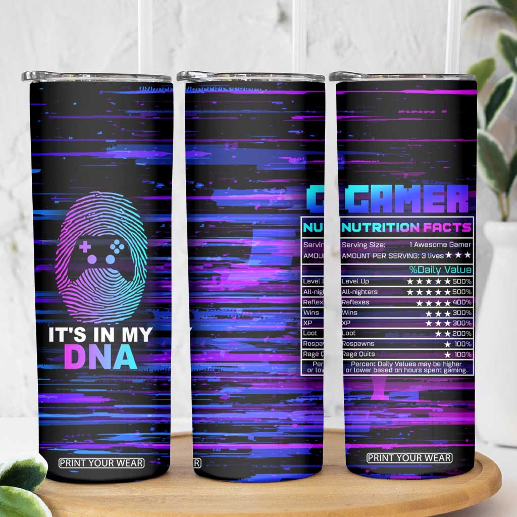 Funny Gamer Skinny Tumbler Gaming Is My DNA TB09 Print Your Wear
