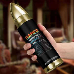 Funny Gamer Nutrition Facts Bullet Tumbler TB09 Print Your Wear