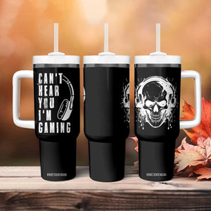 Gifts For Gamer Tumbler With Handle Can't Hear You I'm Gaming Headphone Skull TB09 Print Your Wear