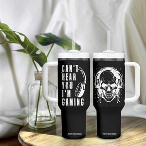 Gifts For Gamer Tumbler With Handle Can't Hear You I'm Gaming Headphone Skull TB09 Print Your Wear