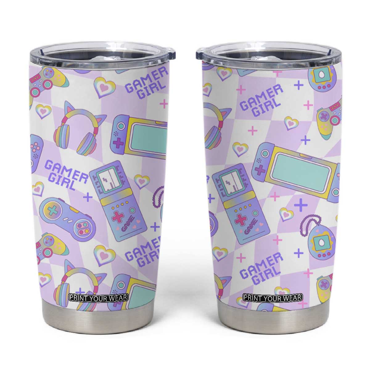 Funny Gifts For Gamer Girl Tumbler Cup TB09 Checkerboard Print Your Wear