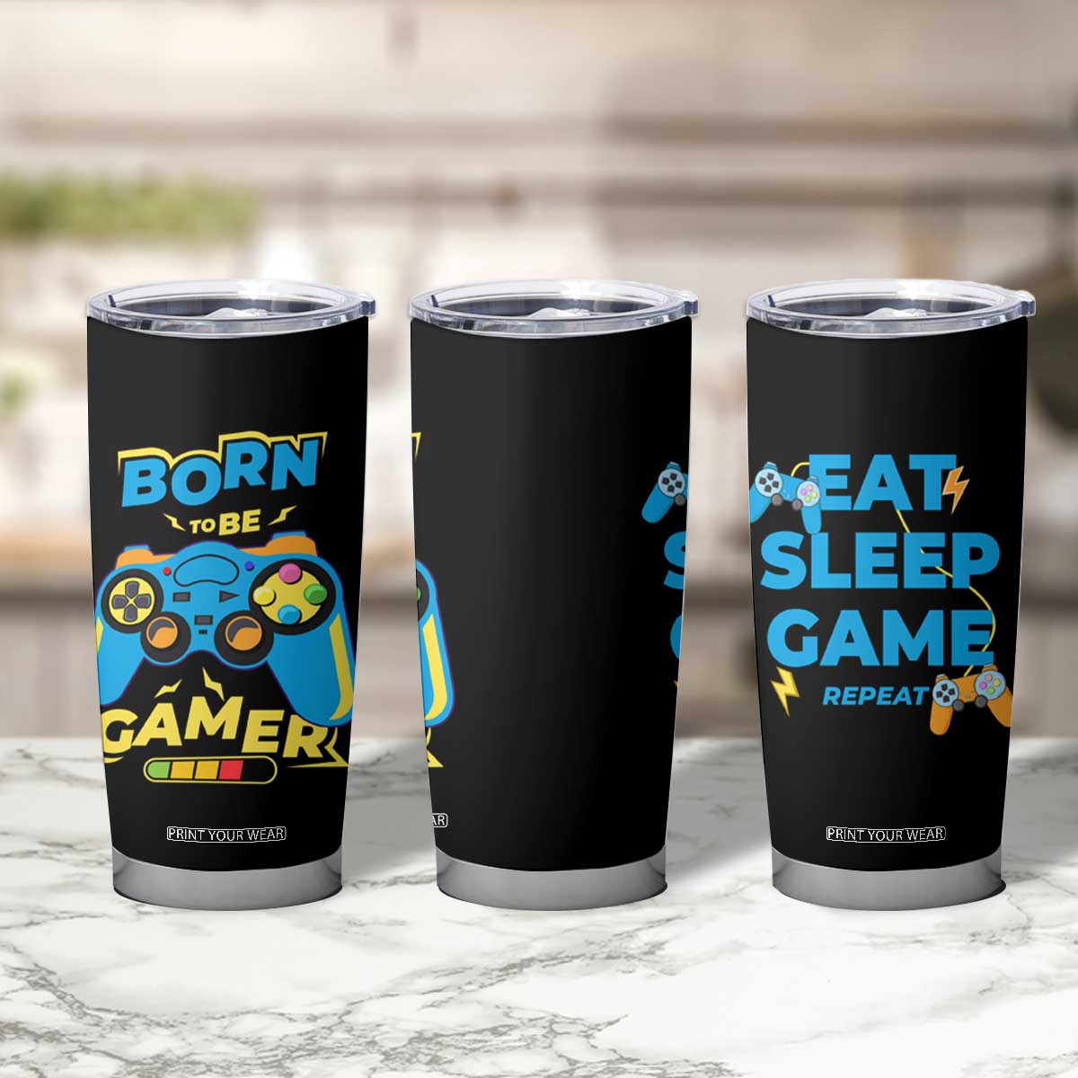 Funny Gifts For Gamer Tumbler Cup Born To Be Gamer Gaming TB09 Print Your Wear