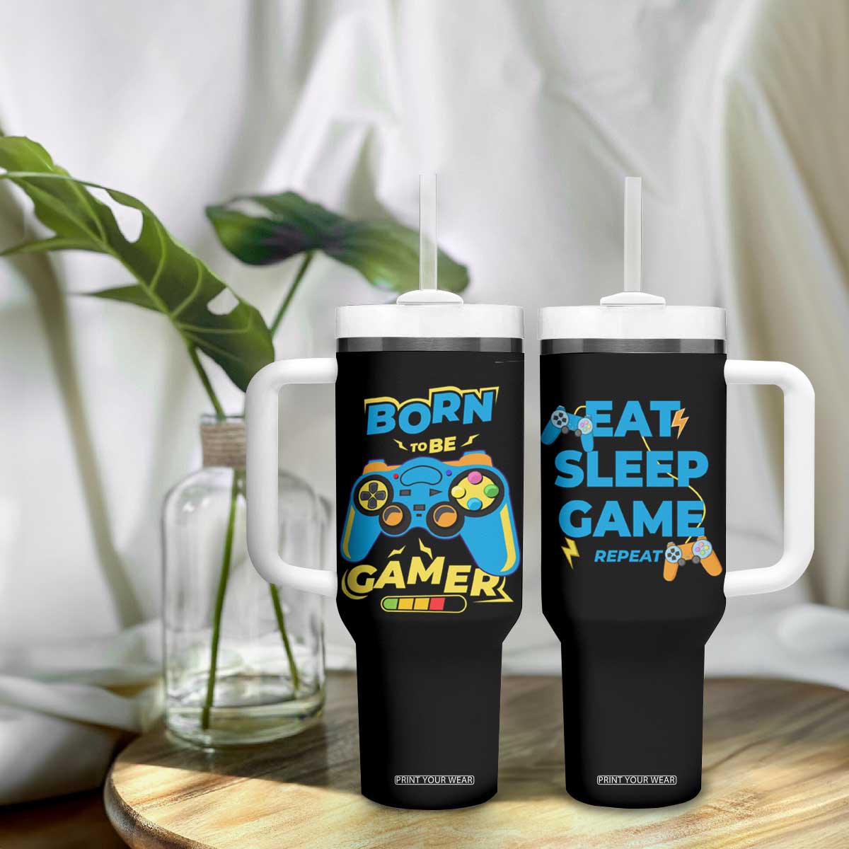 Funny Gifts For Gamer Tumbler With Handle Born To Be Gamer Gaming TB09 Print Your Wear