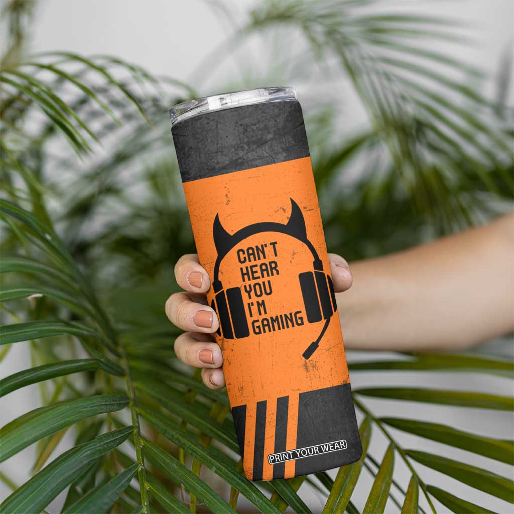 Personalized Gamer Skinny Tumbler Custom Name Can't Hear You I'm Gaming TB09 Print Your Wear