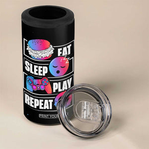 Personalized Gamer 4 in 1 Can Cooler Tumbler Custom Name Eat Sleep Gaming Repeat TB09 Print Your Wear