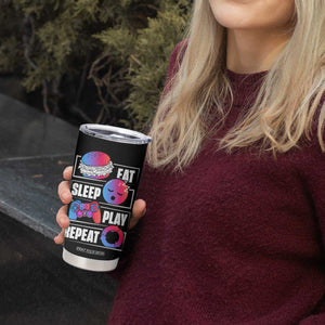 Personalized Gamer Tumbler Cup Custom Name Eat Sleep Gaming Repeat TB09 Print Your Wear