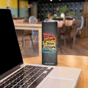 Funny Gamer Anime Lover Skinny Tumbler Eat Sleep Anime Gaming Repeat TB09 Print Your Wear