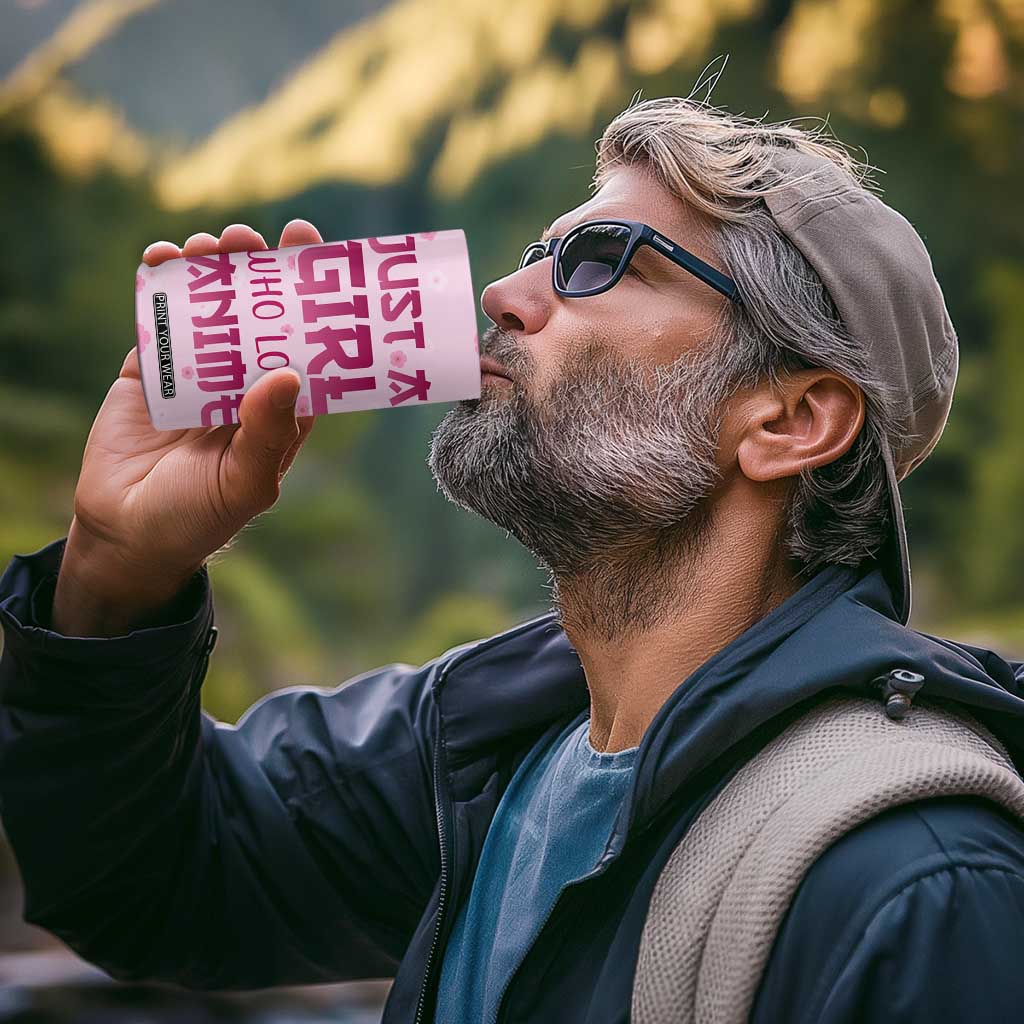 Anime Lover Gifts for Girls 4 in 1 Can Cooler Tumbler Just A Girl Who Loves Anime TB09 Print Your Wear