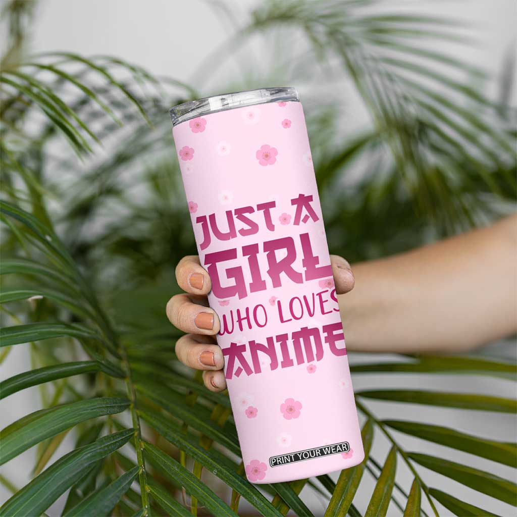 Anime Lover Gifts for Girls Skinny Tumbler Just A Girl Who Loves Anime TB09 Print Your Wear