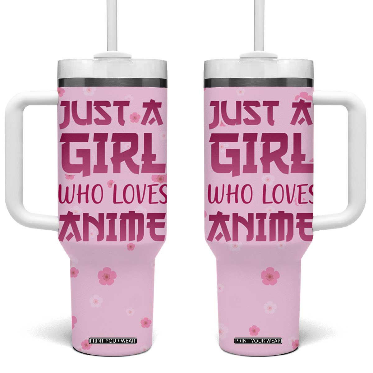 Anime Lover Gifts for Girls Tumbler With Handle Just A Girl Who Loves Anime TB09 One Size: 40 oz Sakura Print Your Wear