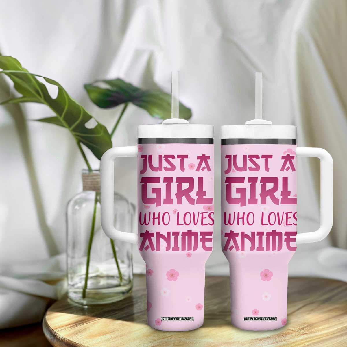 Anime Lover Gifts for Girls Tumbler With Handle Just A Girl Who Loves Anime TB09 Print Your Wear