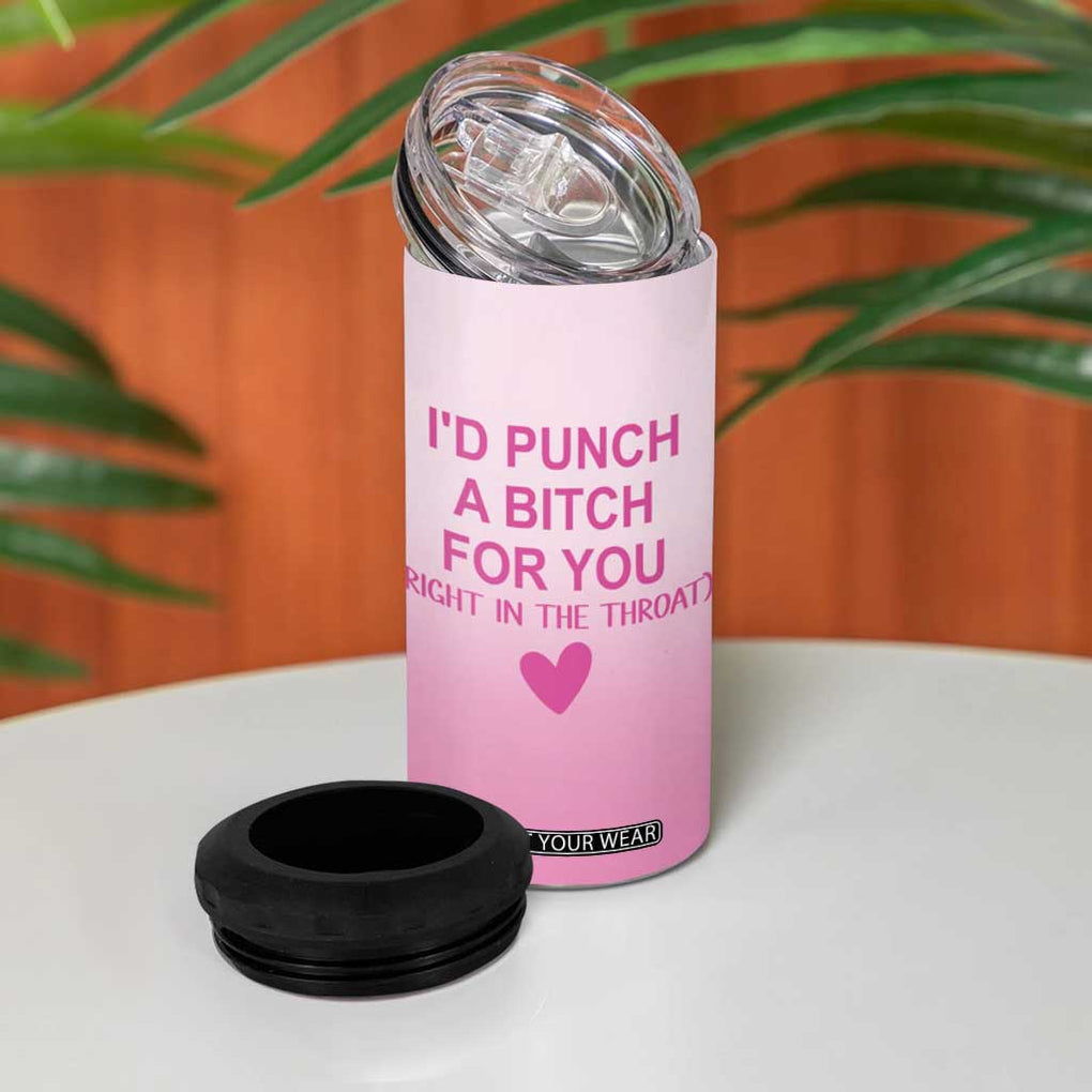 Funny Gifts for Friends 4 in 1 Can Cooler Tumbler I'd Punch A Bitch For You TB09 Print Your Wear