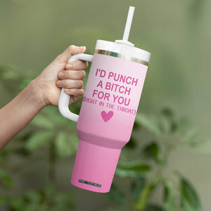 Funny Gifts for Friends Tumbler With Handle I'd Punch A Bitch For You TB09 Print Your Wear