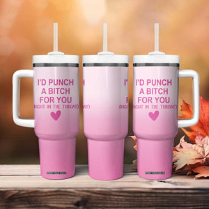 Funny Gifts for Friends Tumbler With Handle I'd Punch A Bitch For You TB09 Print Your Wear