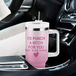 Funny Gifts for Friends Tumbler With Handle I'd Punch A Bitch For You TB09 Print Your Wear
