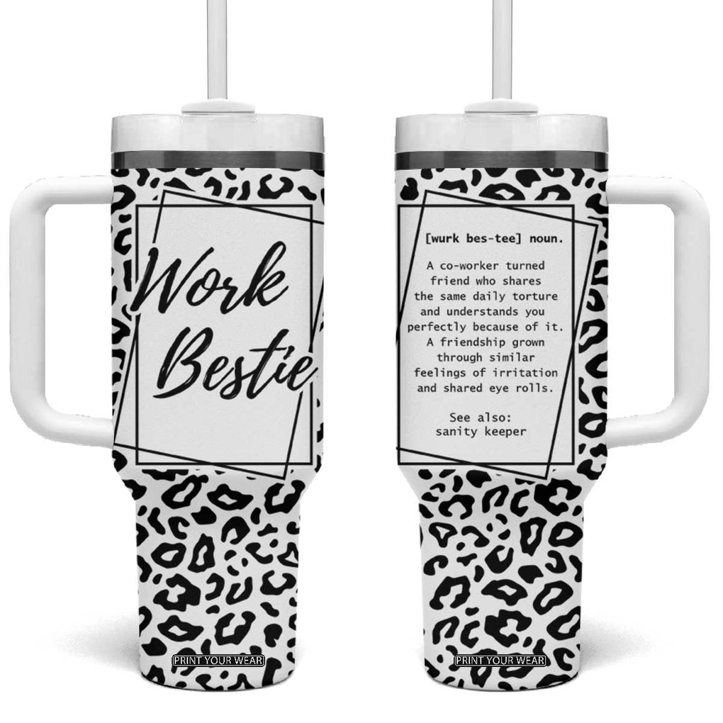 Gifts for Coworker Tumbler With Handle Work Bestie Definition TB09 One Size: 40 oz Leopard Print Your Wear